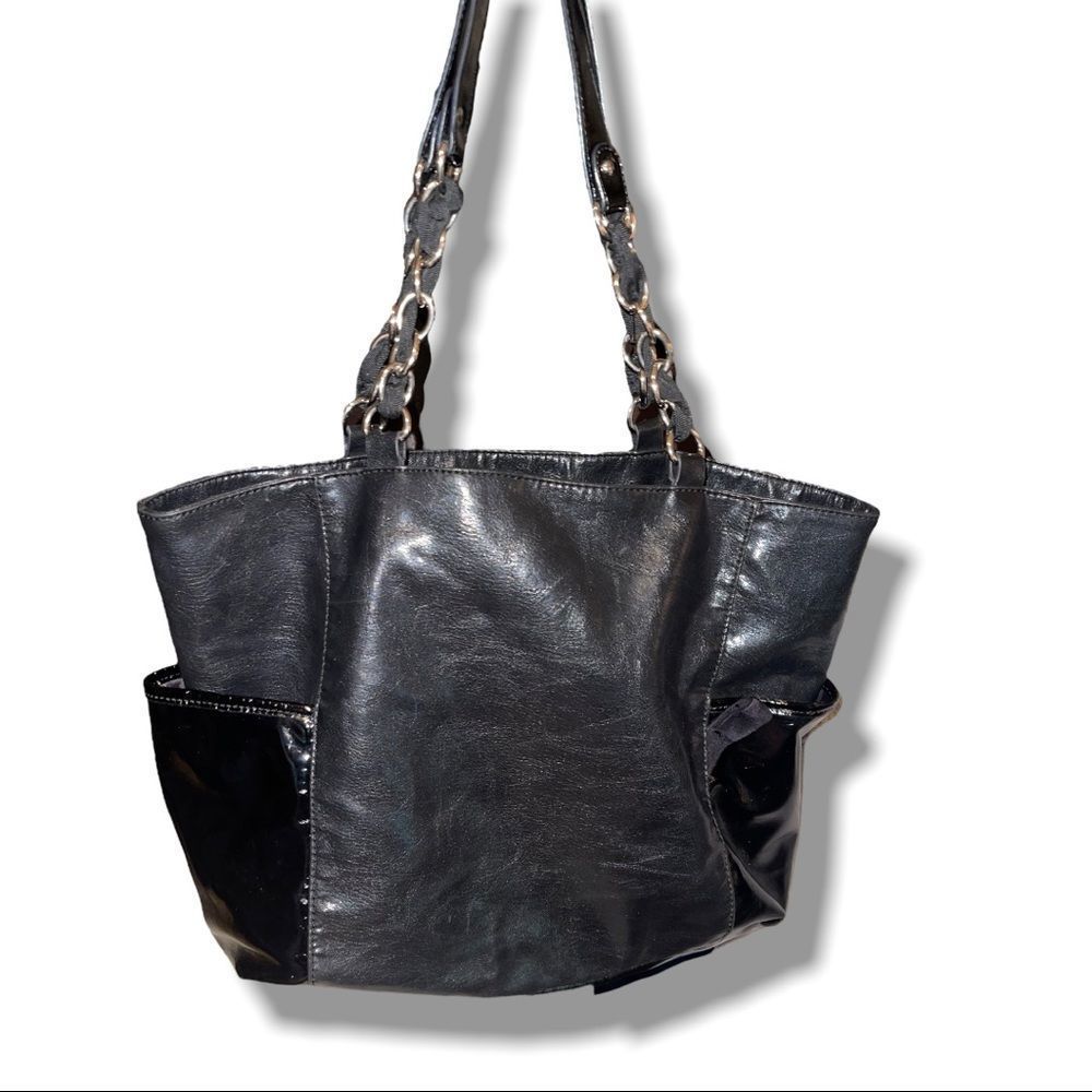 Jessica Simpson leather shoulder bag with chain strap